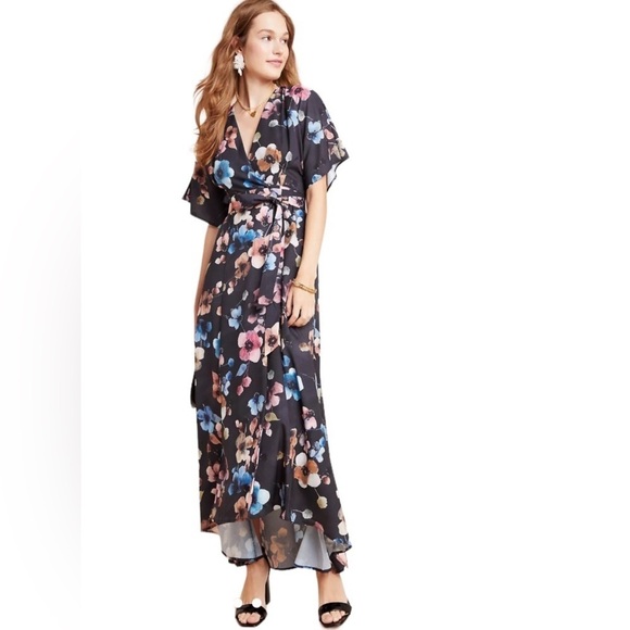 Hutch x Anthropologie - Monaco Wrapped Floral Maxi Dress Sz S - Picture 1 of 10